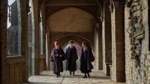 Alastair Stout, Dominic McLaughlin and Arabella Stanton star in "Harry Potter and the Philosopher's Stone." (Aidan Monaghan/HBO)