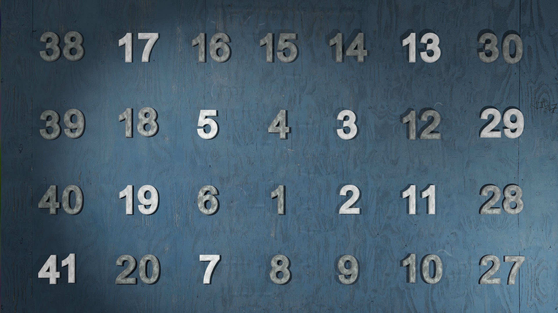 an image of a grid of numbers against a blue background, with prime numbers highlighted