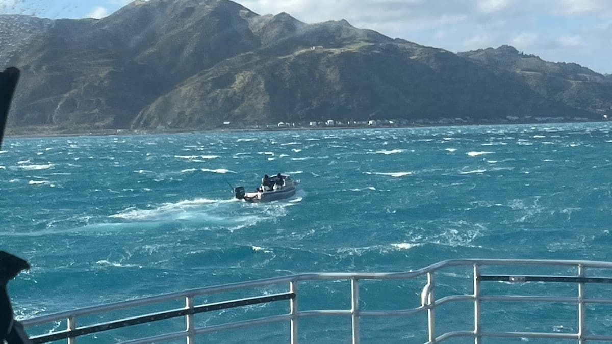 While the skipper was scuba diving, Wellington boaties ask to be rescued as they blew out to sea