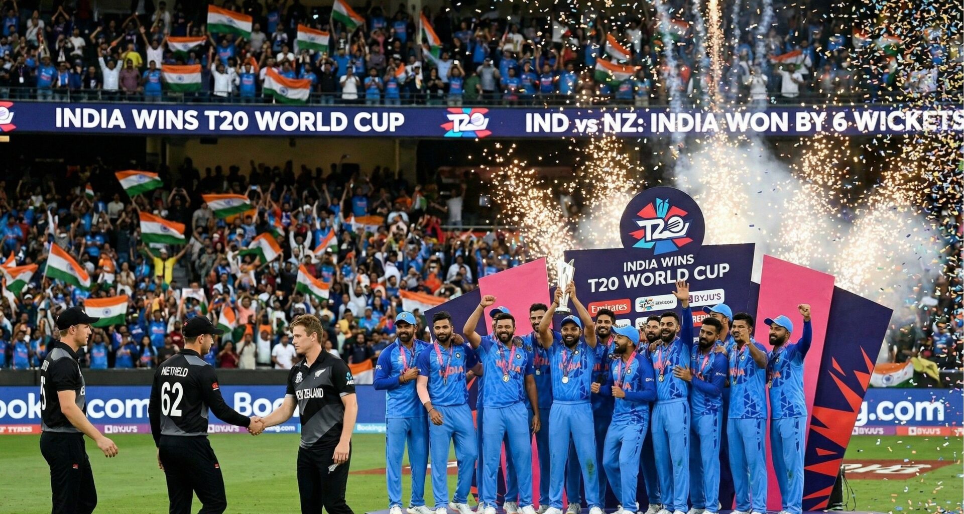India retains the T20 World Cup, beating New Zealand in Ahmedabad