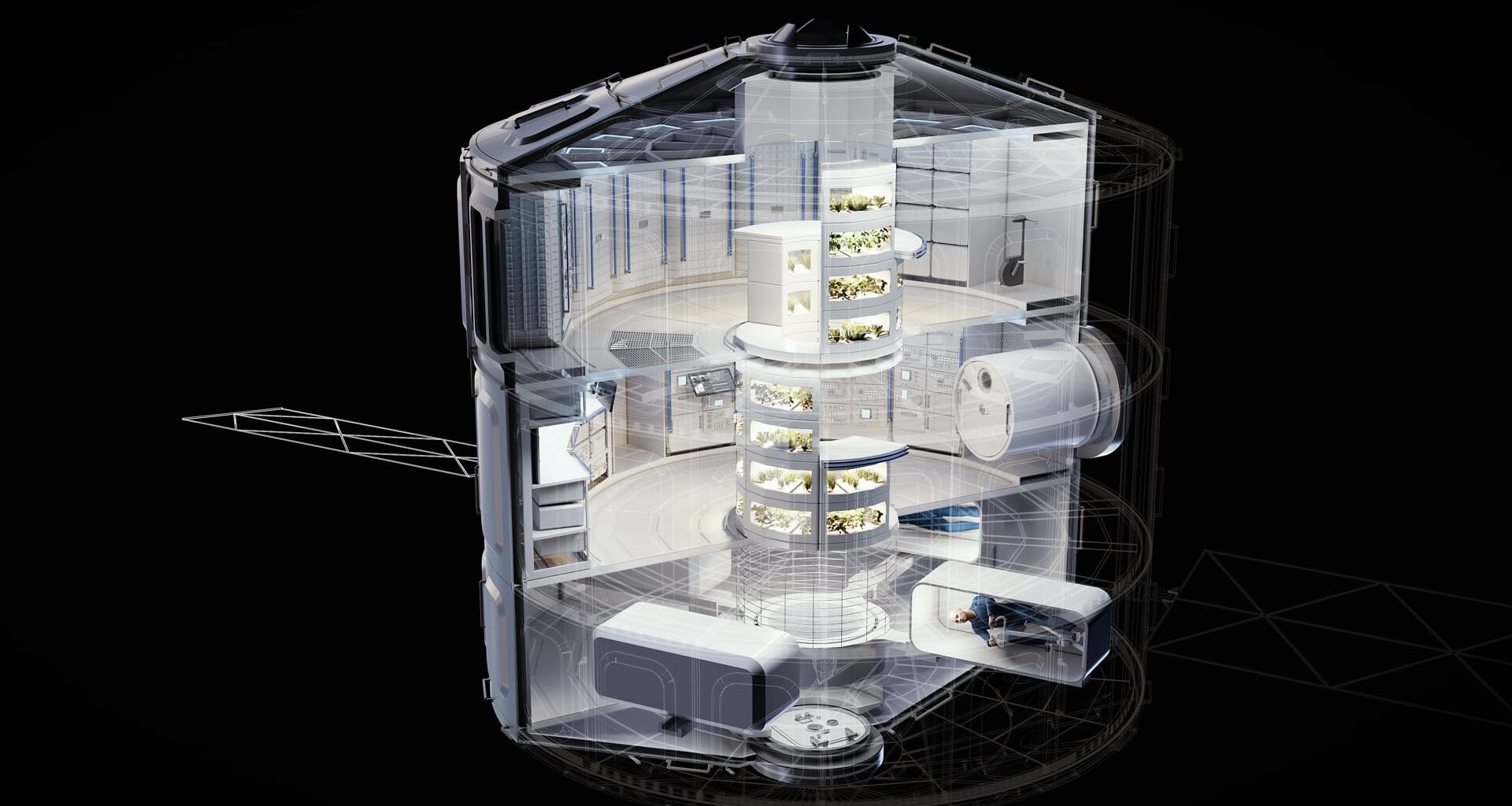 Airbus' new Loop space habitat has a centrifuge and an in-built greenhouse. Credit: Airbus