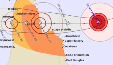 Queensland town awaits fury as cyclone upgraded to category five