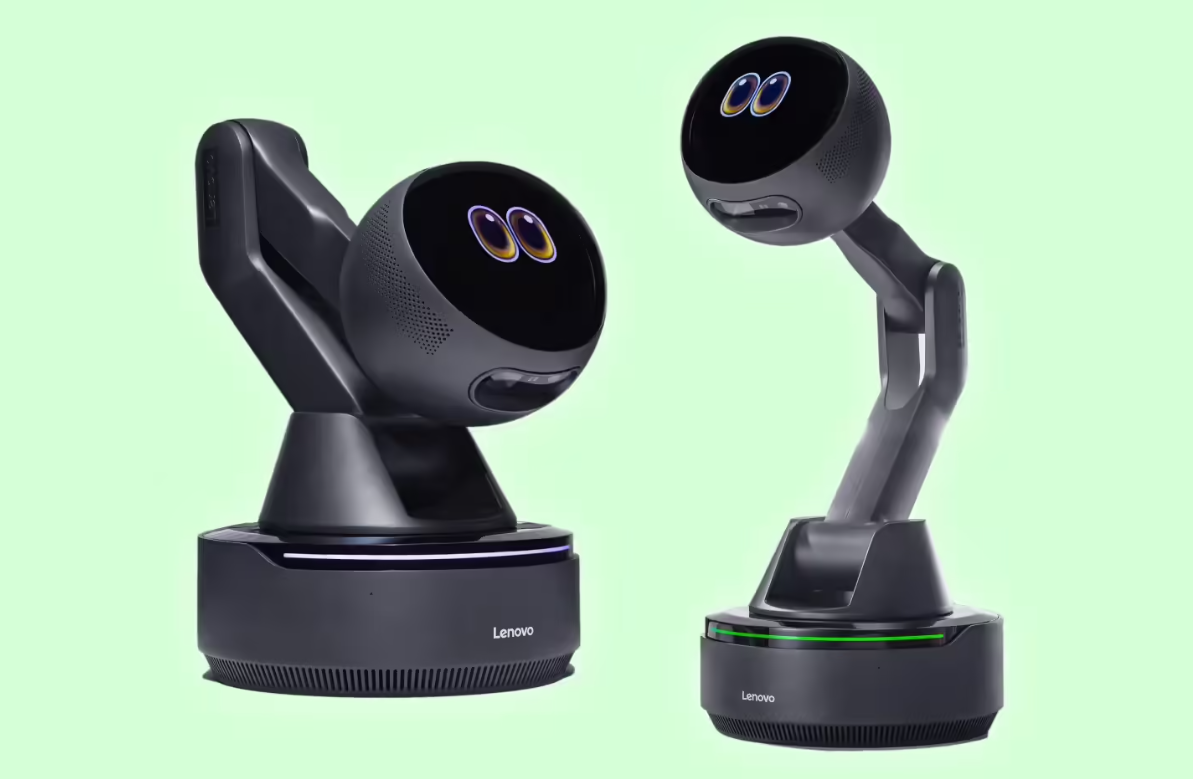 Lenovo showcases big-eyed AI workmate that projects and turns scanned documents into ppt · TechNode