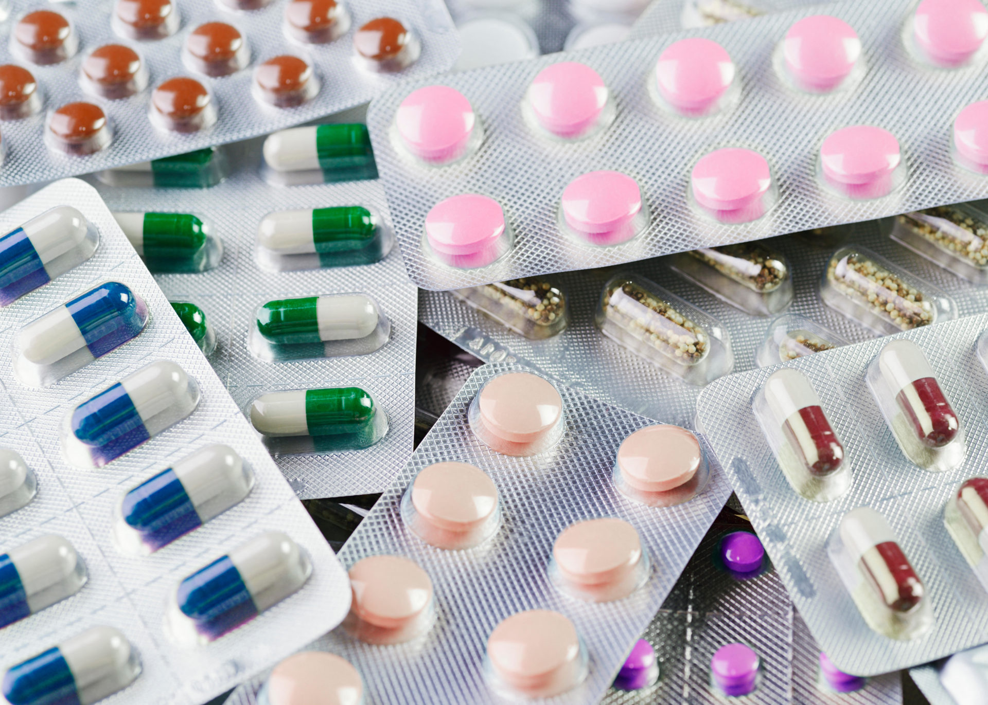 M9NBGJ Tablet Foil Blister Packs, Close Up