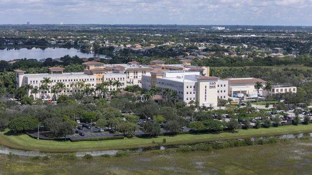 Aerial view of Memorial Hospital Miramar on Thursday, Sept. 25, 2025, in Miramar, Fla.