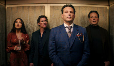 (L-R) Eiza González as Alice, James Marsden as Mike, Vince Vaughn as Present Nick and Vince Vaughn as Future Nick in 20th Century Studios' Mike & Nick & Nick & Alice