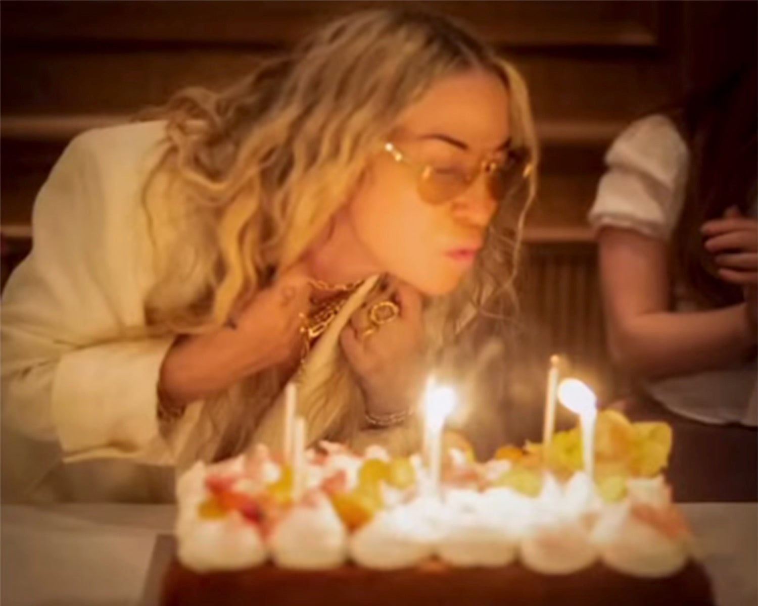 Blow me down: Meg Matthews also turned 60 recently