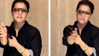 Kajol arrived at Manish Malhotra’s residence on Sunday to offer condolences for his mother, gesturing to photographers to stop filming.