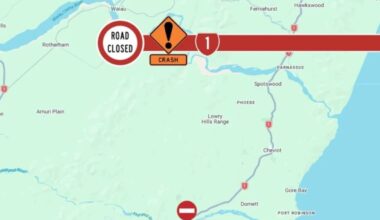 Serious crash closes stretch of State Highway 1 in North Canterbury, two airlifted to Christchurch Hospital