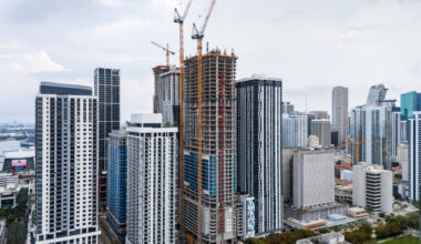 Construction Nears 50-Story Mark on Okan Tower at 555 North Miami Avenue in Downtown Miami