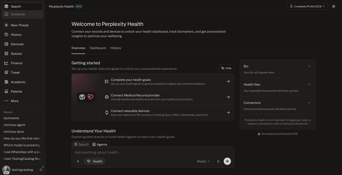 Perplexity launches Perplexity Health agent in US