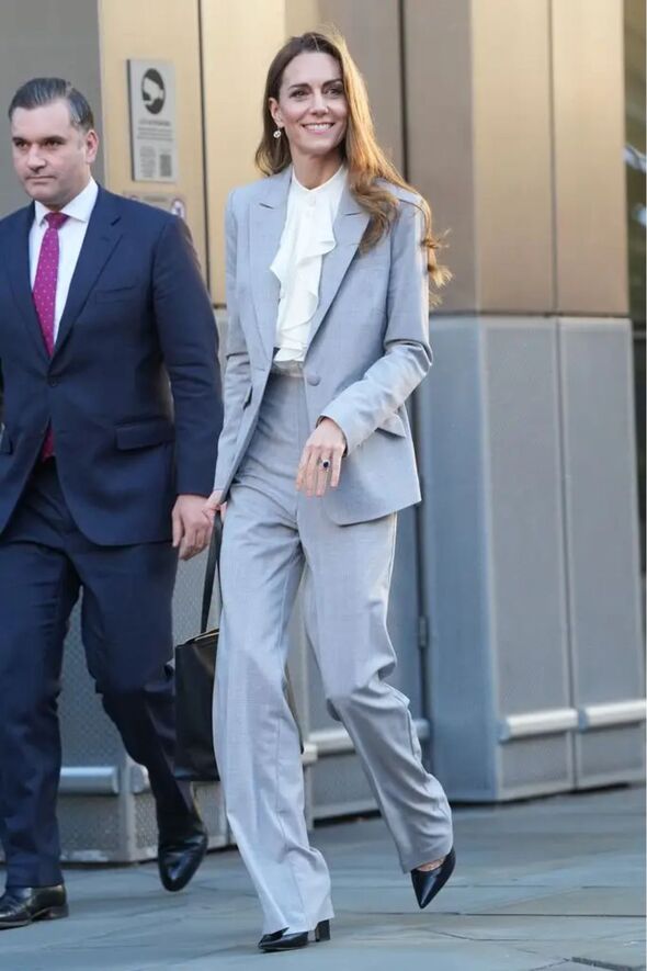 Princess Catherine, in grey 