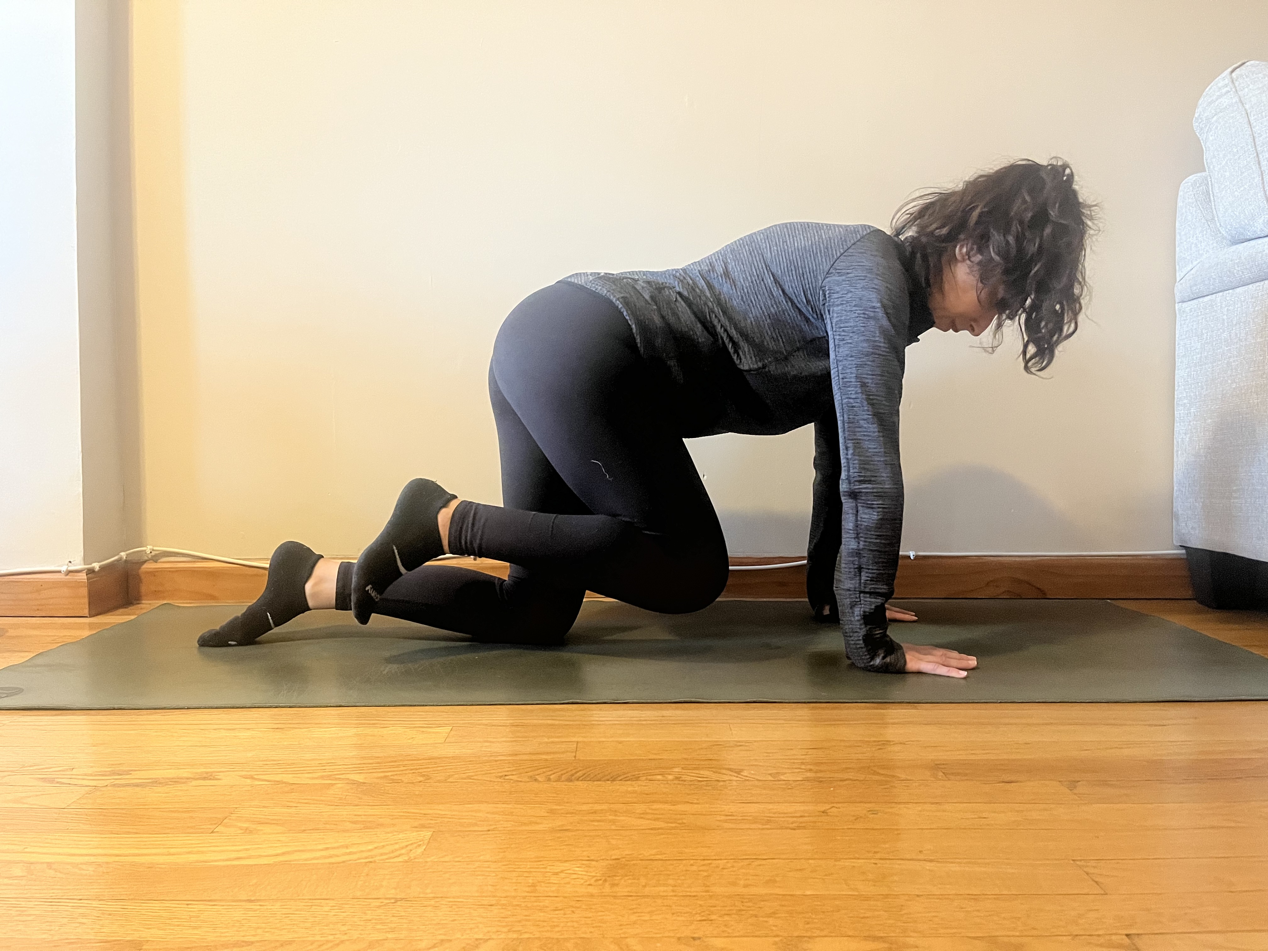 Woman demonstrates exercise