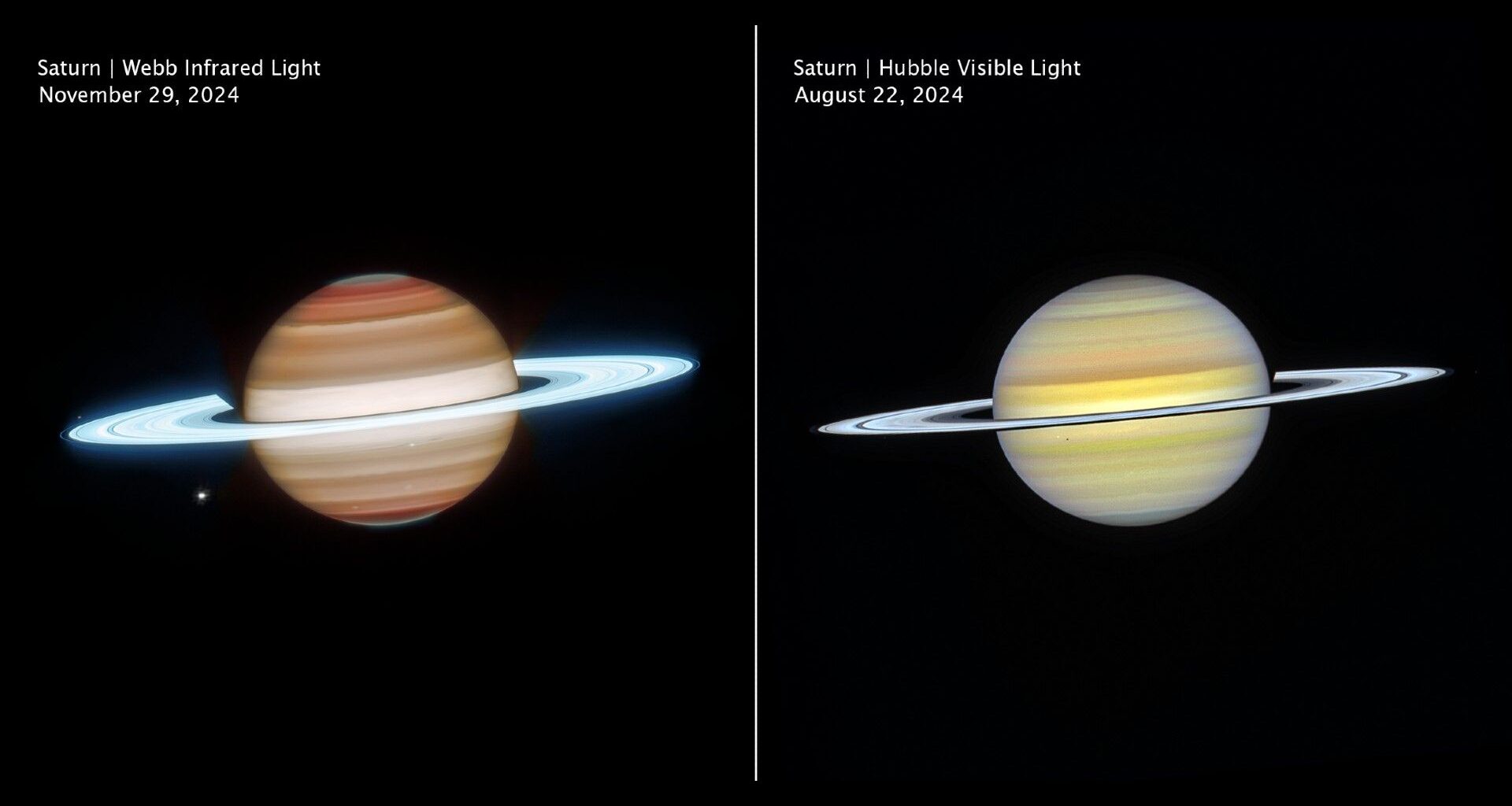 two pale yellow orbs on a black background