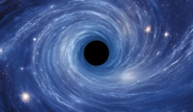 An illustration of a black hole churning spacetime around it