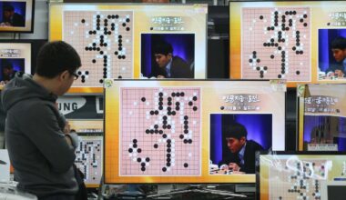 Lee Sedol appears on TV screens