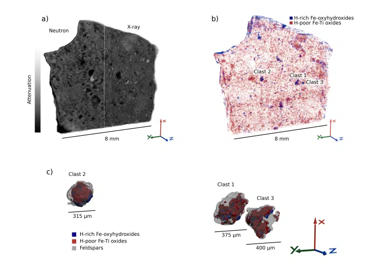 Scans Of A Martian Meteorite Showing Internal Structure And Mineral Compositions.