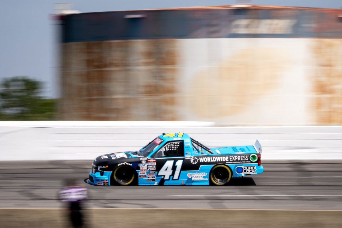 Shane van Gisbergen in the #41 Niece Motorsports Chevrolet Silverado at Indianapolis Raceway Park.