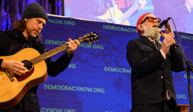 Michael Stipe & Aaron Dessner Perform “No Time for Love Like Now” at Democracy Now! Celebration