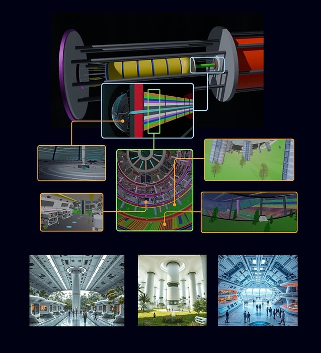 The Ship's Interior Would Rotate To Produce Artificial Gravity.