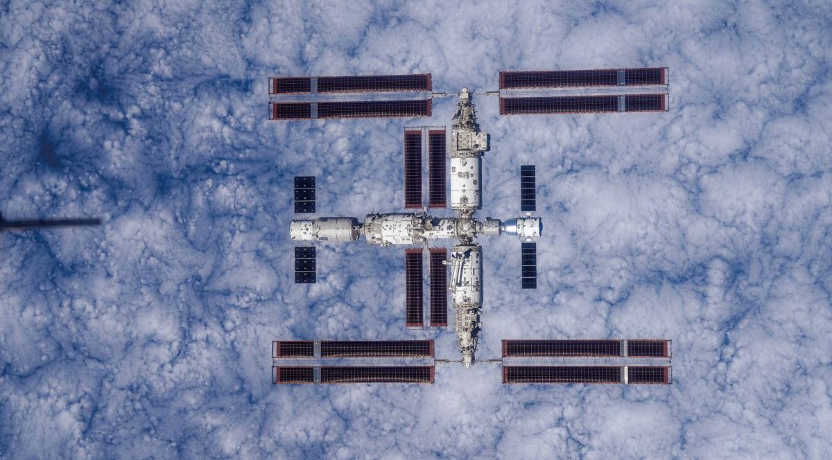 China's Tiangong space station, seen from orbit. Credit: CMS