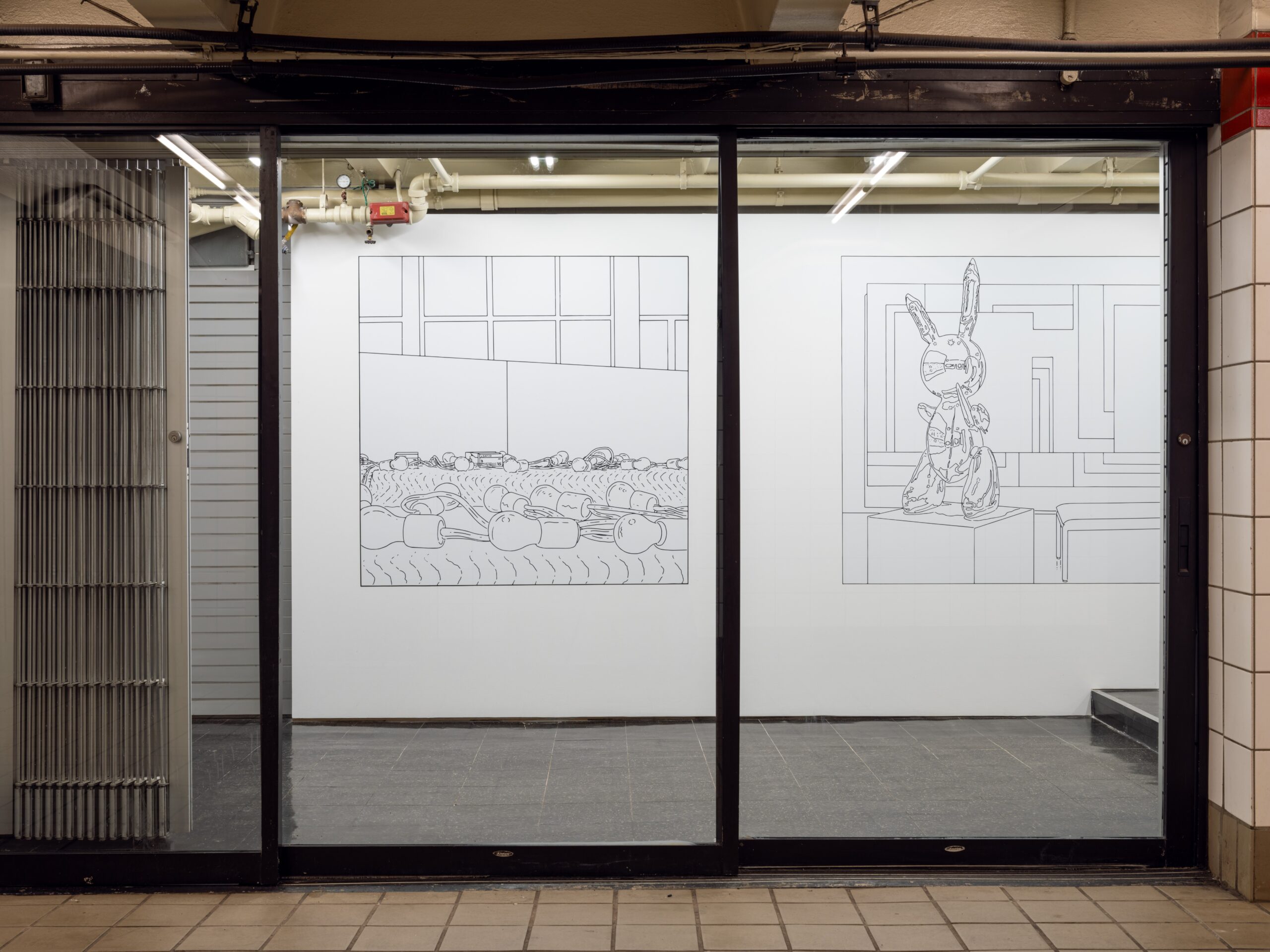 Installation view of Harrison Kinnane Smith's "Tracings and Arrangements," 2026.