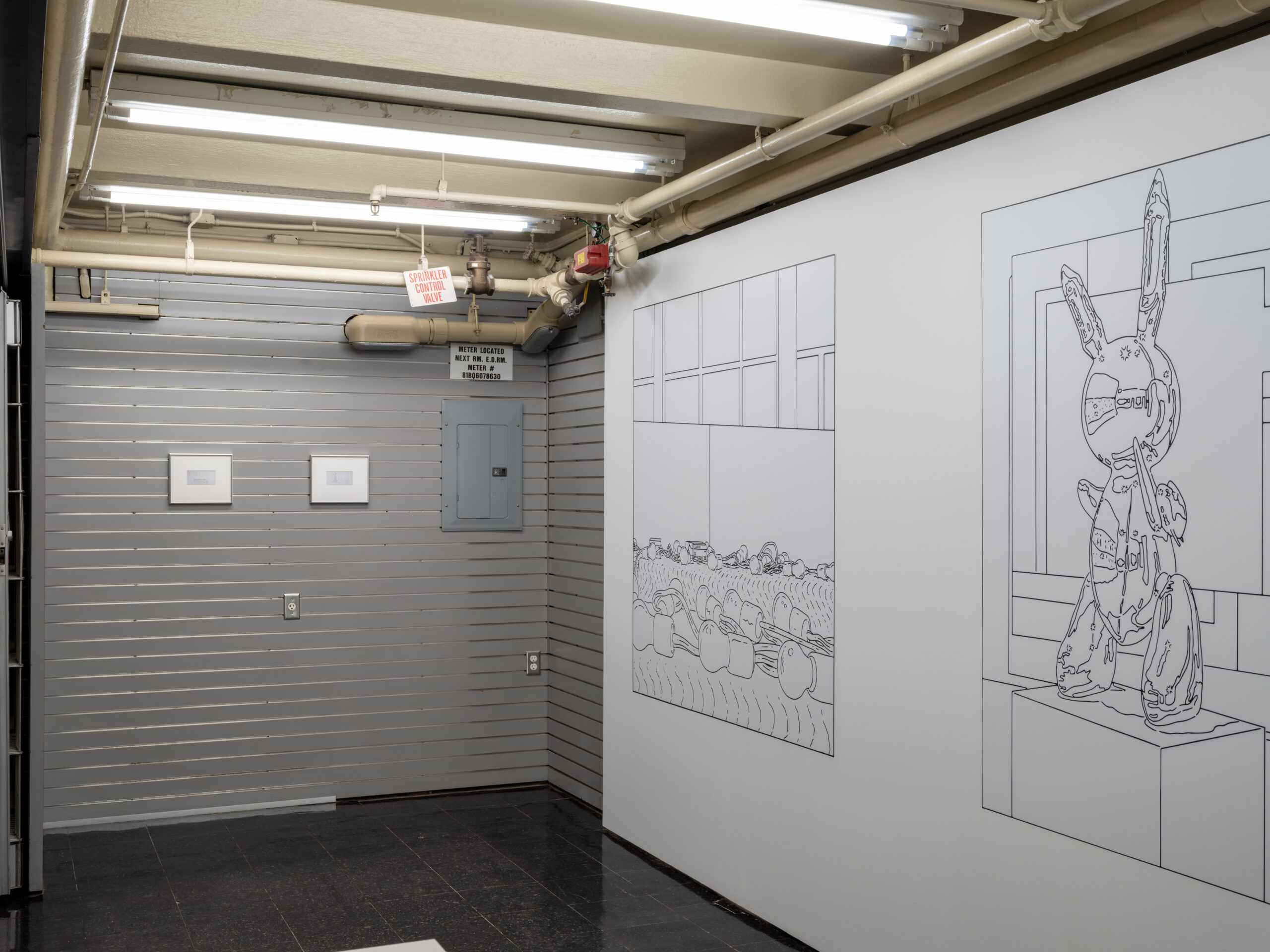 Installation view of Harrison Kinnane Smith's "Tracings and Arrangements," 2026.