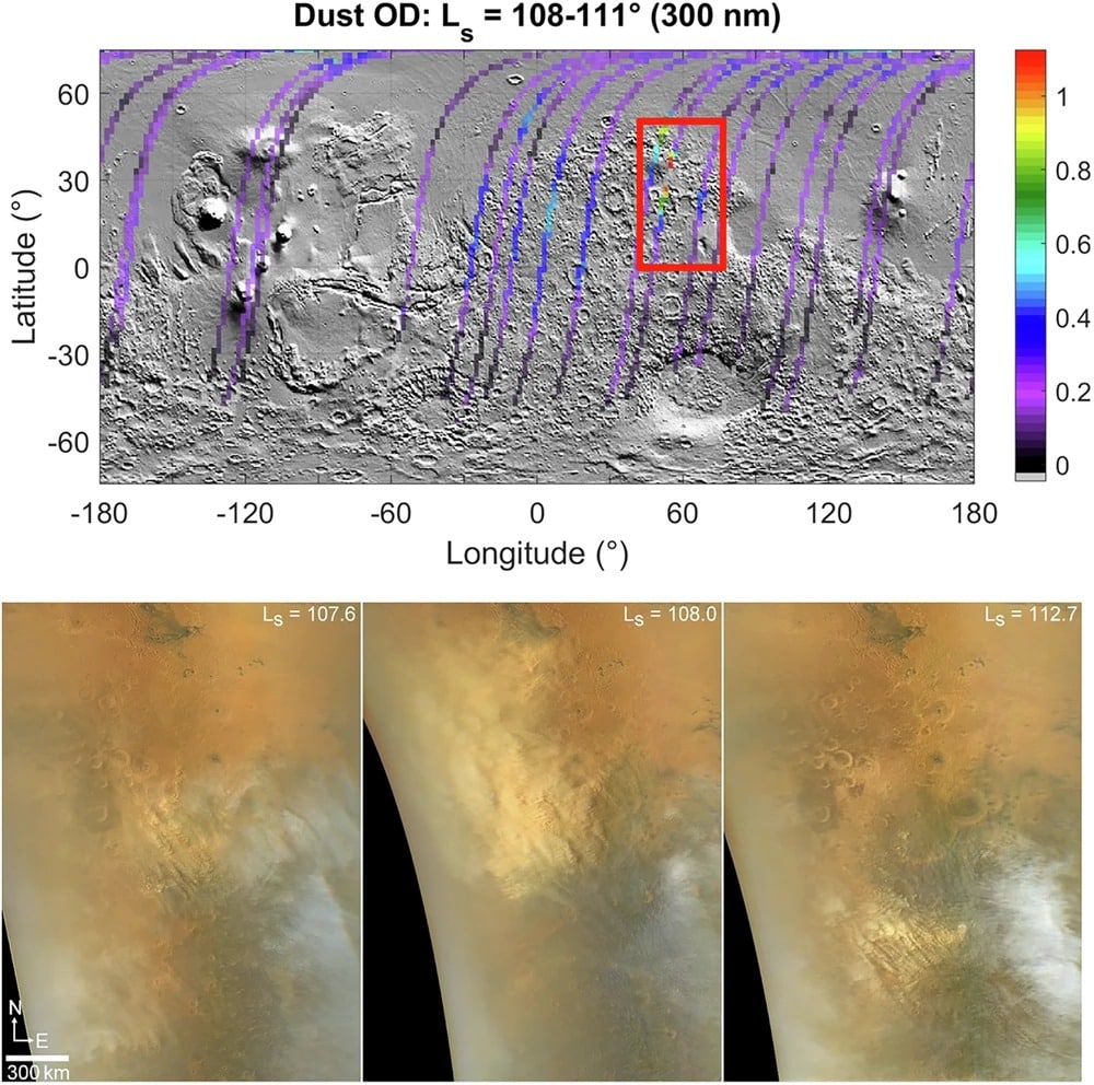 Uv And Visible Light Images Reveal The My 37 Aphelion Local Dust Storm
