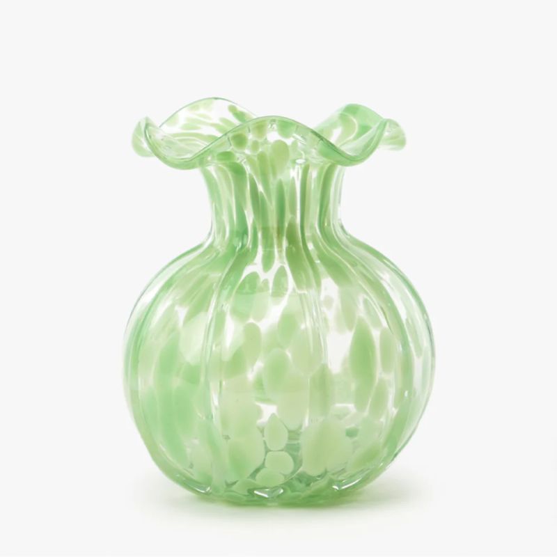 green glass vase