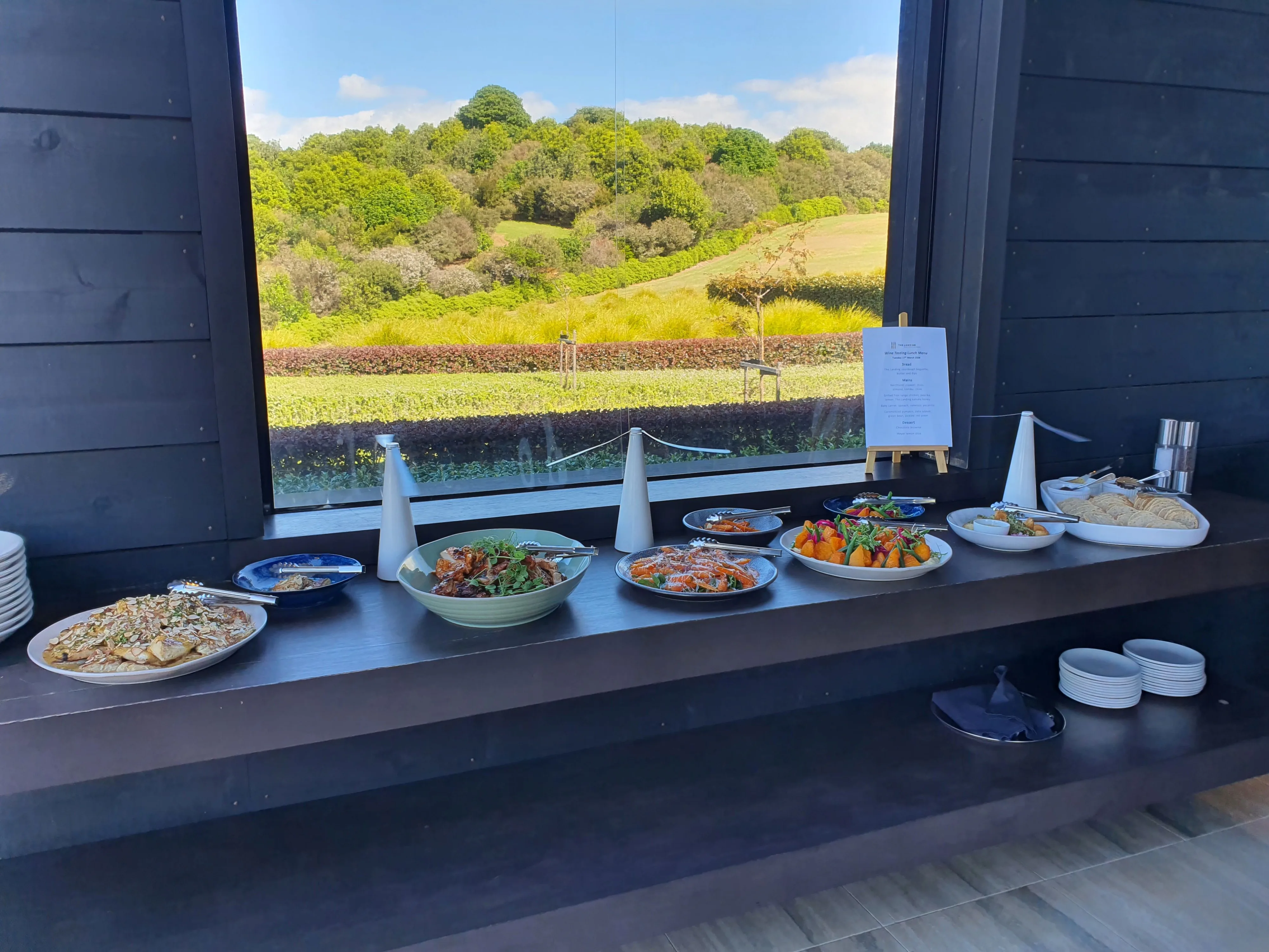 Lunch options laid out at The Tasting Room in The Landing Winery, Purerua Peninsula, Bay of Islands, New Zealand.