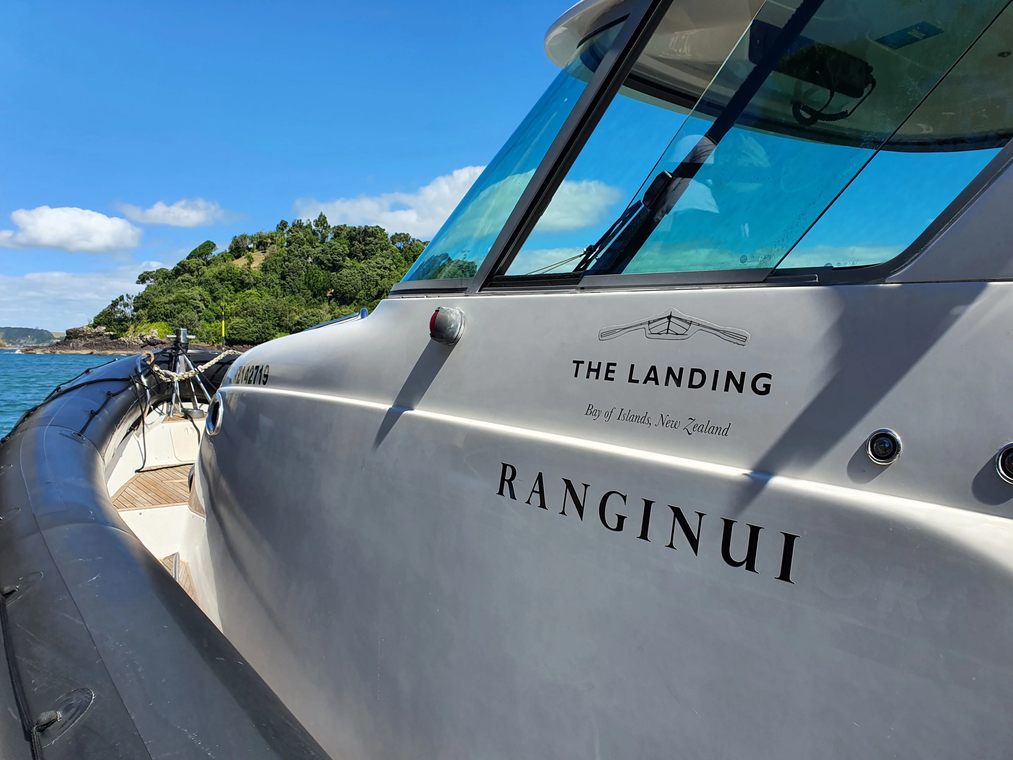 The Ranginui, belonging to The Landing NZ, docked at The Landing, Purerua Peninsula, Bay of Islands, New Zealand.