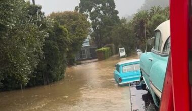 Coromandel flooding strands classic cars in Whiritoa as rainfall tops 300mm
