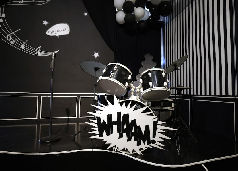 A black-and-white room is one of the first that guests experience upon entering the...