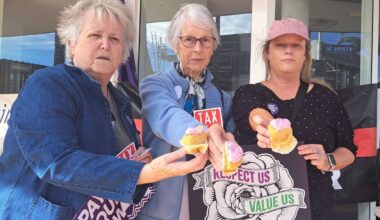 Bay of Plenty union members protest in Tauranga over women’s pay equity claims