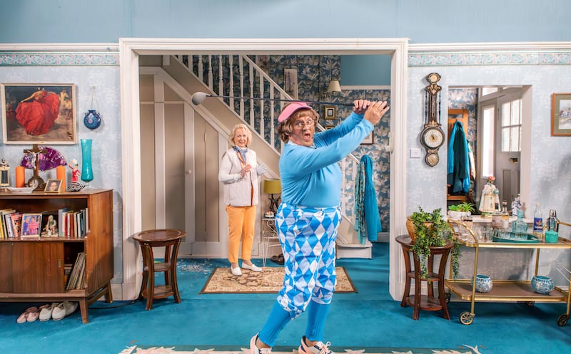 Mrs Brown’s Boys: Susie Blake as Hilary Nicholson and Brendan O’Carroll as Agnes Brown. Photograph: BBC 