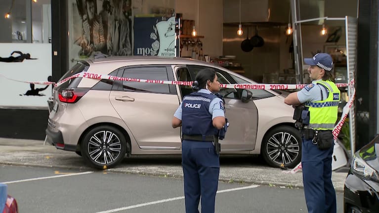 A car hit a building on William Souter Street, Forrest Hill shorty before 9am. 