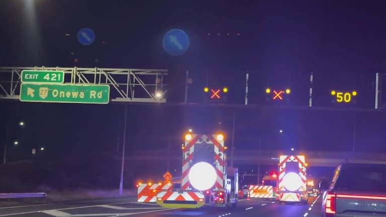 A crash has closed two lanes near the Onewa Rd exit.