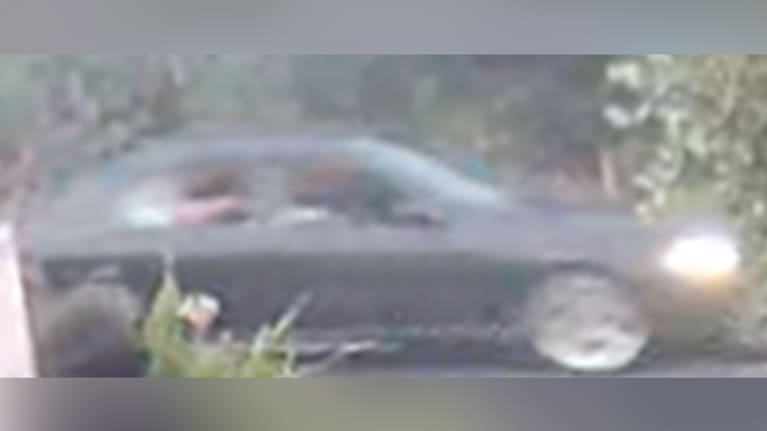 A dark-coloured Ford Falcon doing burnouts in Waikato's Mātangi. (Source: NZ Police)