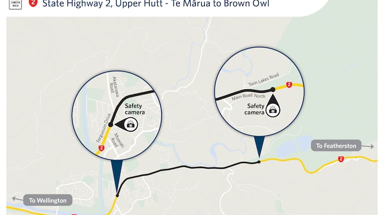 A map showing the locations of the new cameras. 