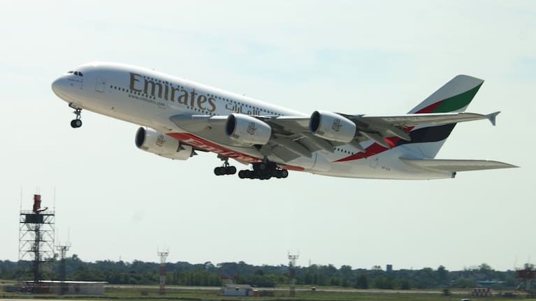 A photo of an Emirates Airbus A380-861 aircraft. Source: (Quintin Soloviev)