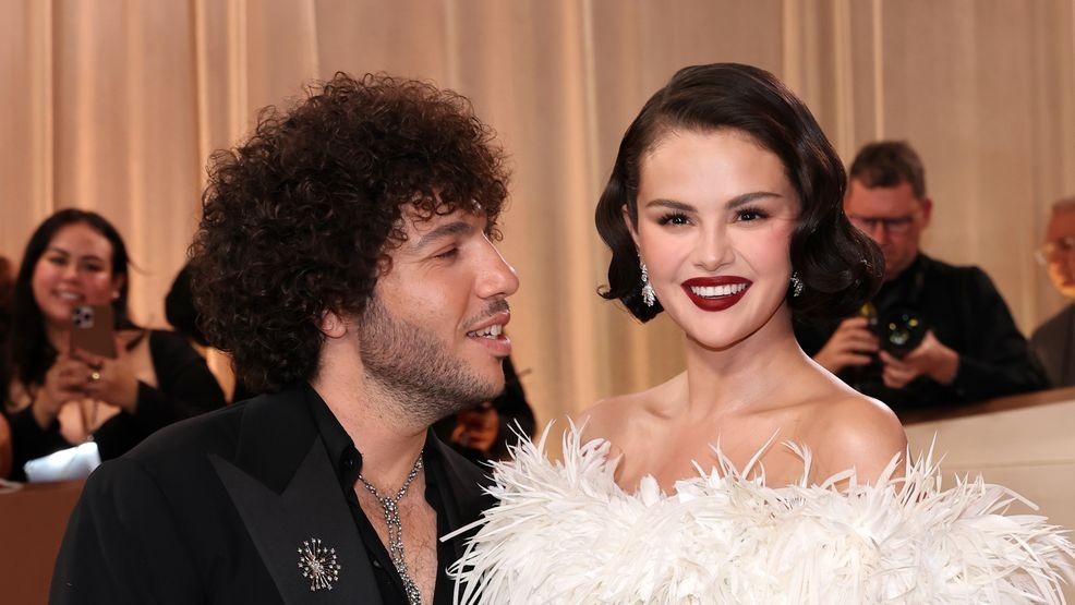 BEVERLY HILLS, CALIFORNIA - JANUARY 11: (FOR EDITORIAL USE ONLY) (L-R) Benny Blanco and Selena Gomez attend the 83rd Annual Golden Globe Awards at The Beverly Hilton on January 11, 2026 in Beverly Hills, California. (Photo by Amy Sussman/Getty Images)