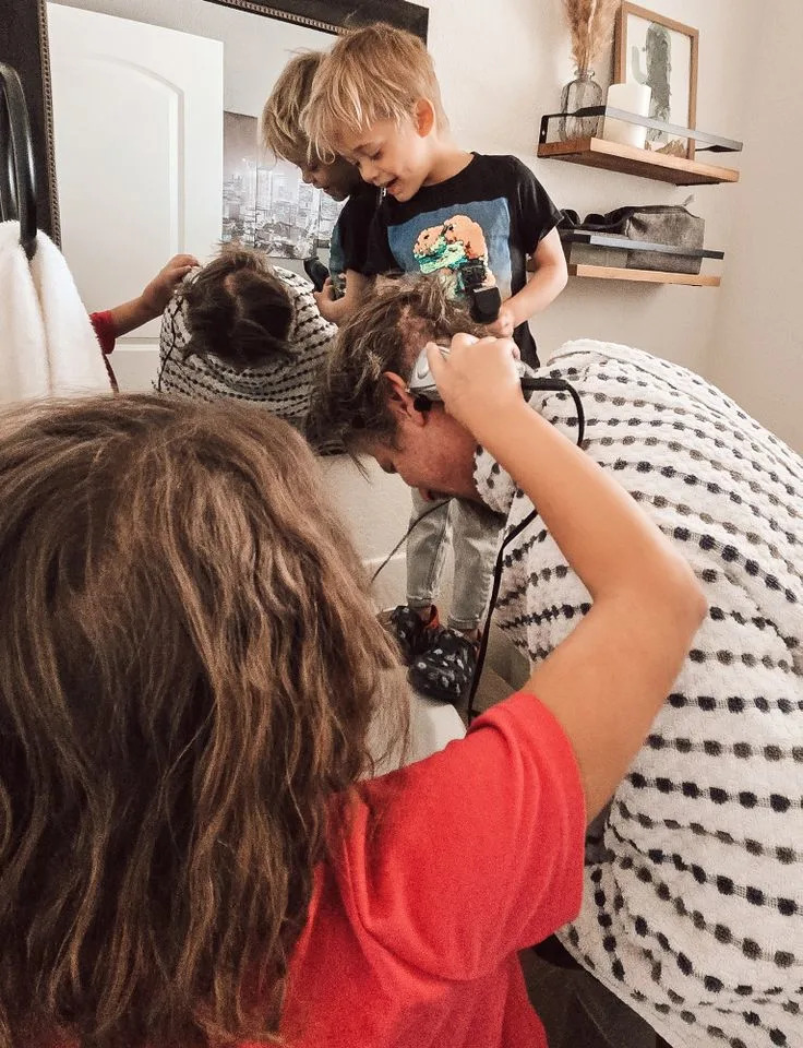 Jacob Johnson and his children.Credit: Kimberly & Jacob Johnson