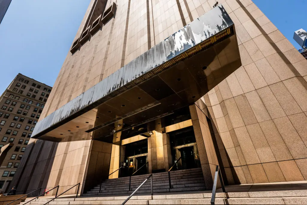 The brutalist building was finished in 1974 and houses communication technology (Roy Rochlin/Getty Images)