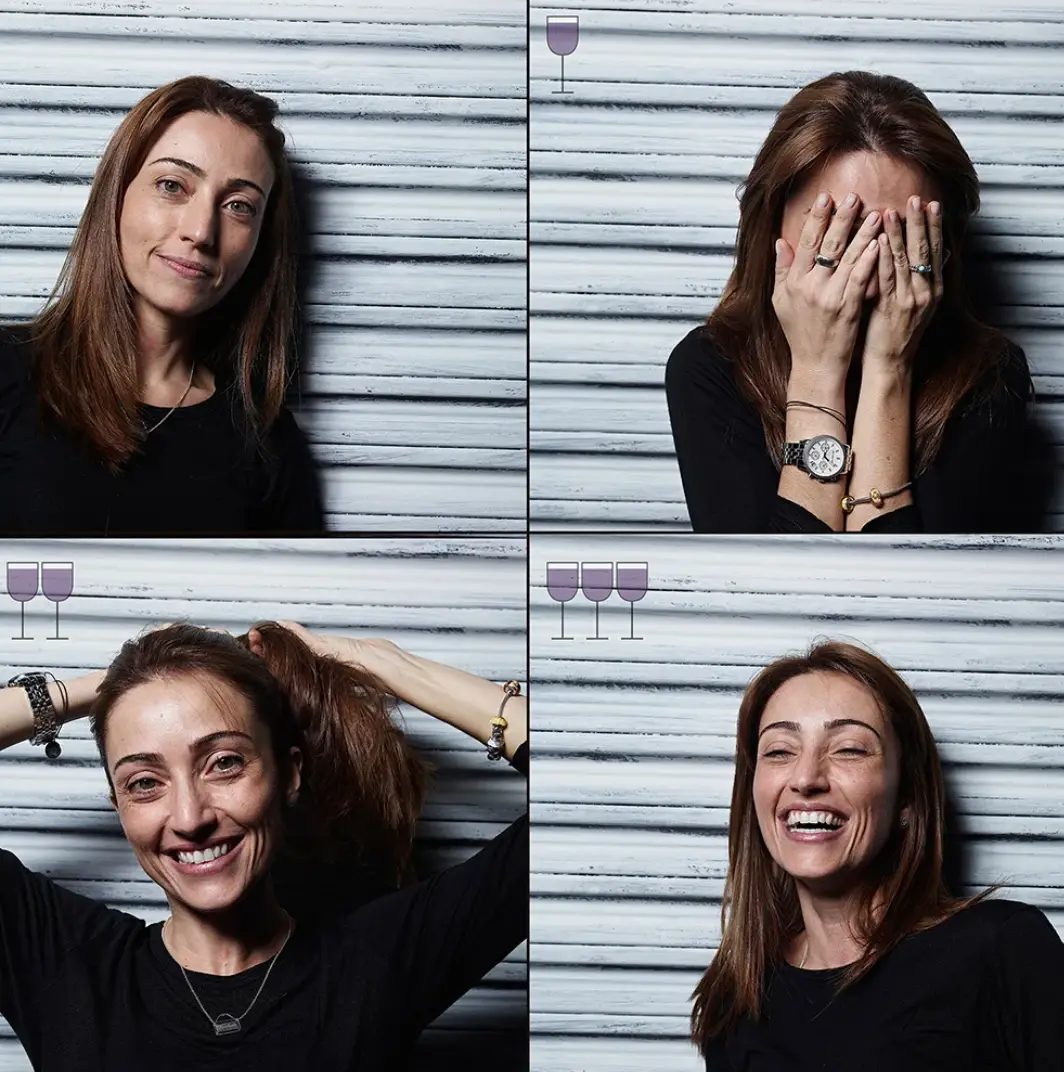 Alberti photographed his friends after drinking wine to document how their expressions and mood changed  (Marcos Alberti)
