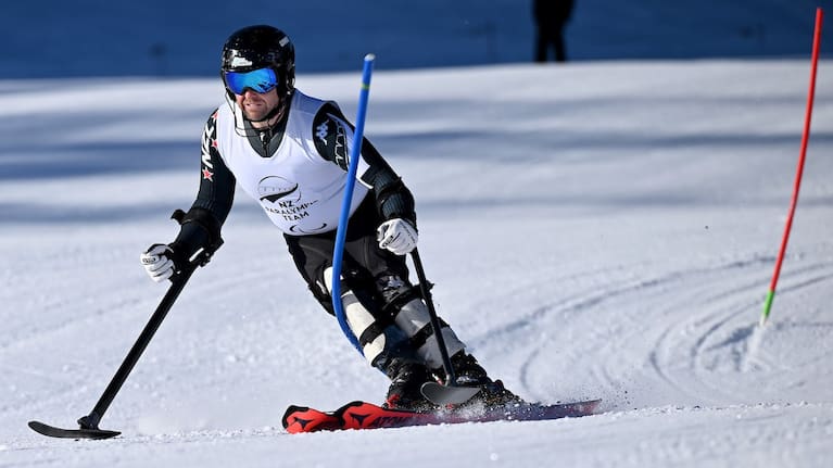 Paralympian skier Adam Hall of New Zealand during practice at the Skicenter Rienz - Toblach, South Tyrol Italy on Friday 27 February 2026.