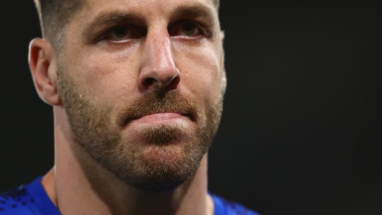 Tristan Xerri of the Kangaroos looks on during the round three AFL match between Essendon Bombers and North Melbourne Kangaroos at Marvel Stadium, on March 28, 2026, in Melbourne, Australia.