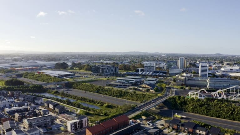 An aerial view of Manukau, where Sir Barry Curtis served as mayor from 1983 to 2007.
