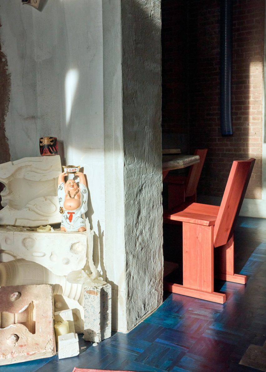 Eclectic furniture in the Jam Hotel, Ghent