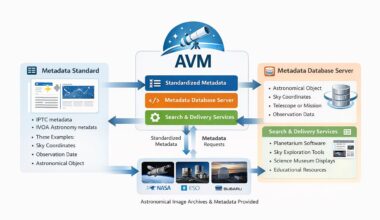 Archivos de imágenes astronómicas y metadatos proporcionados