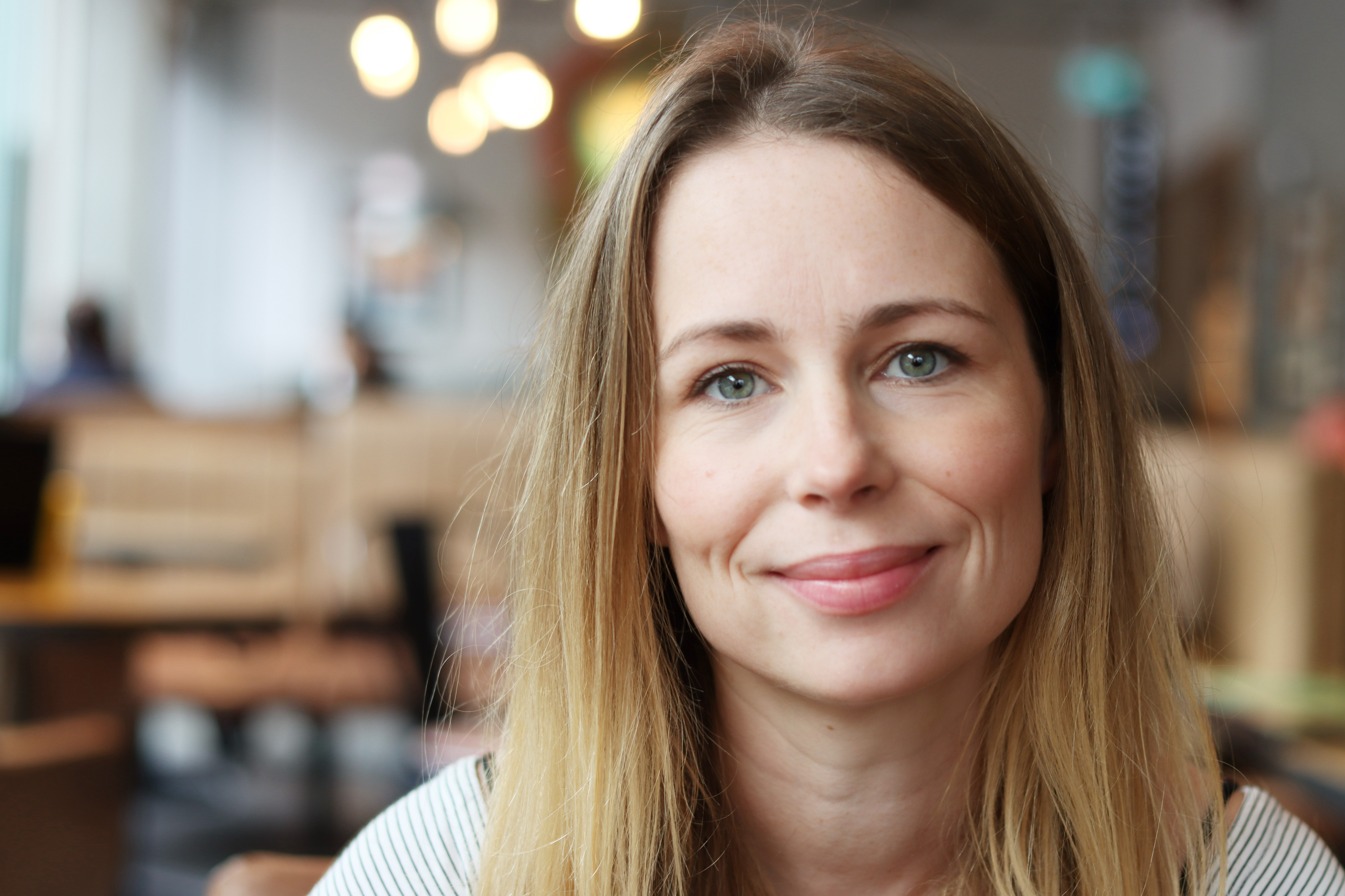 Portrait photo taken in a coffee shop